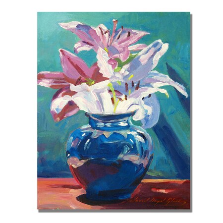 Trademark Fine Art David Lloyd Glover 'Lilies in Blue' Canvas Art, 18x24 DLG0247-C1824GG